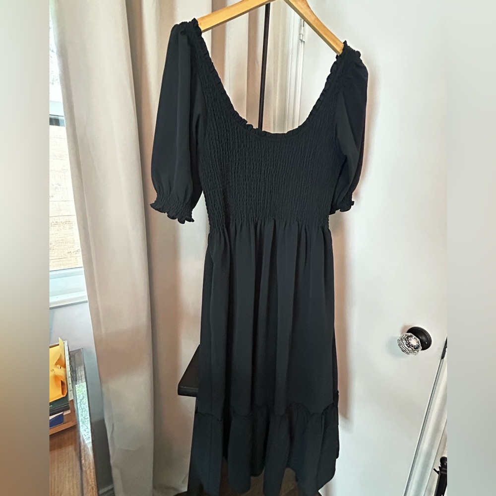 Hill House Louisa Nap Dress in black crepe